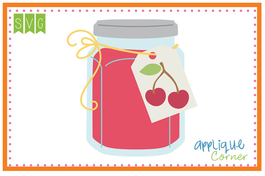 Cherries Jar Cuttable SVG Clipart