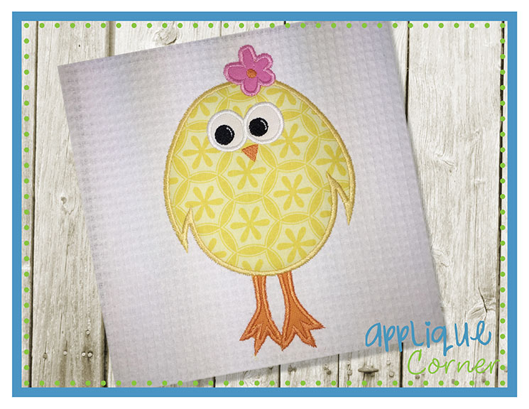 Chick with Flower Applique Design