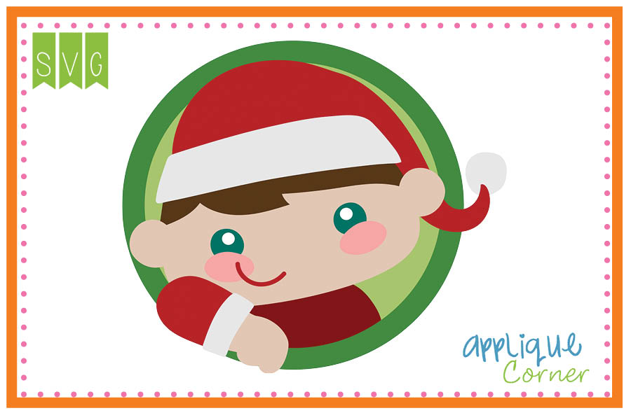 Christmas Boy Circle Cuttable SVG Clipart Design