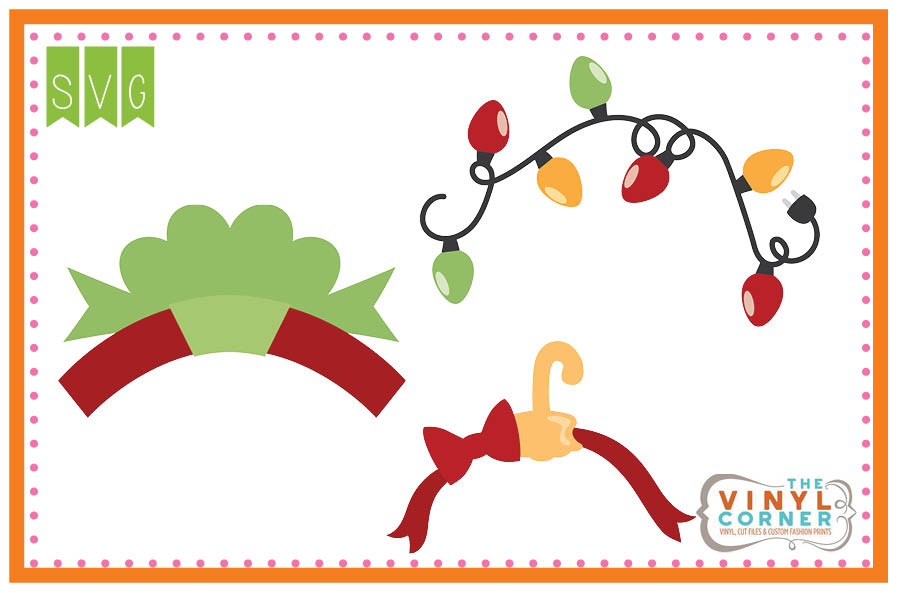 Christmas Monogram Toppers Cuttable SVG Clipart Design Set