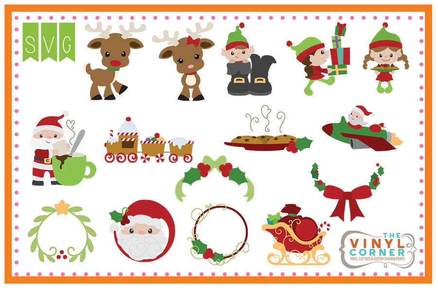 Christmas Set Two Cuttable SVG Clipart Design