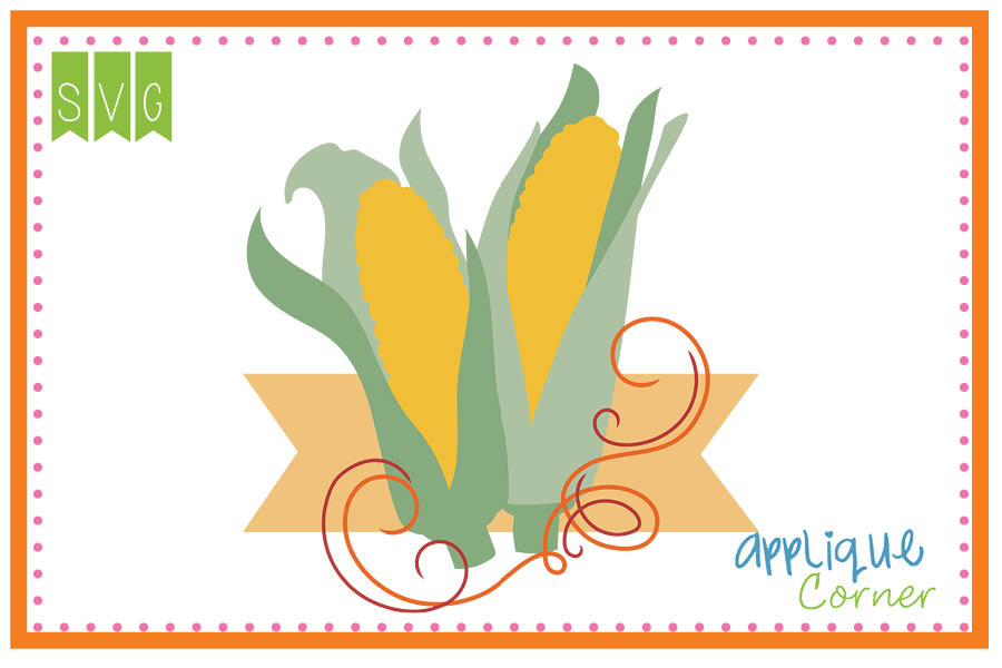 Corn with Banner Cuttable SVG Clipart