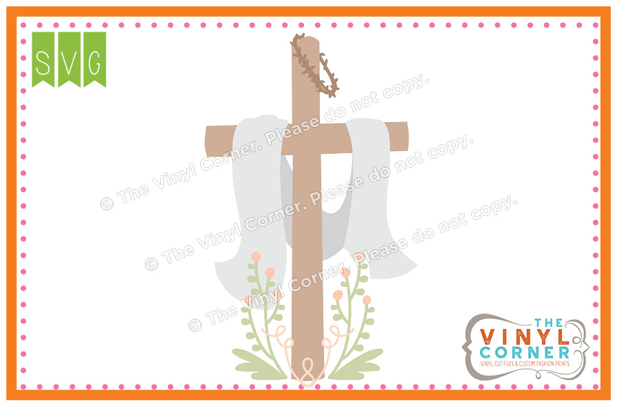 Cross with Crown SVG Clipart Design