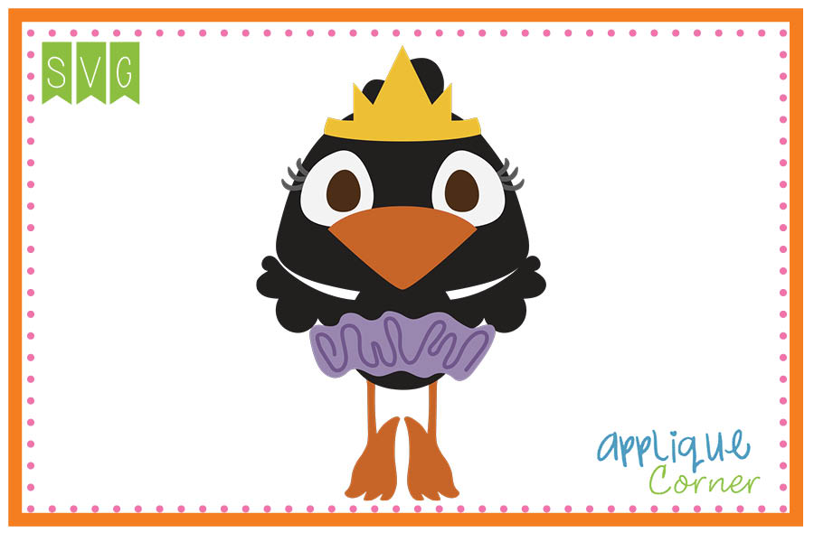 Crow with Tutu Cuttable SVG Clipart