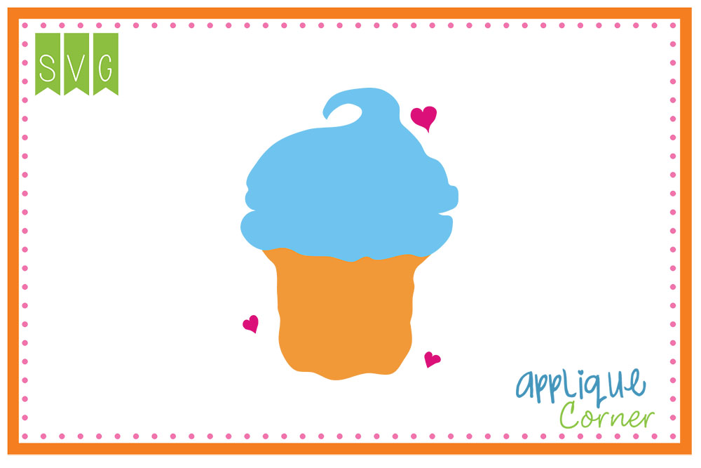 Cupcake With Hearts Cuttable SVG Design