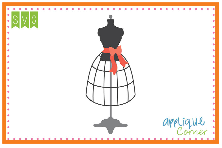 Dress Form with Bow Cuttable SVG Clipart