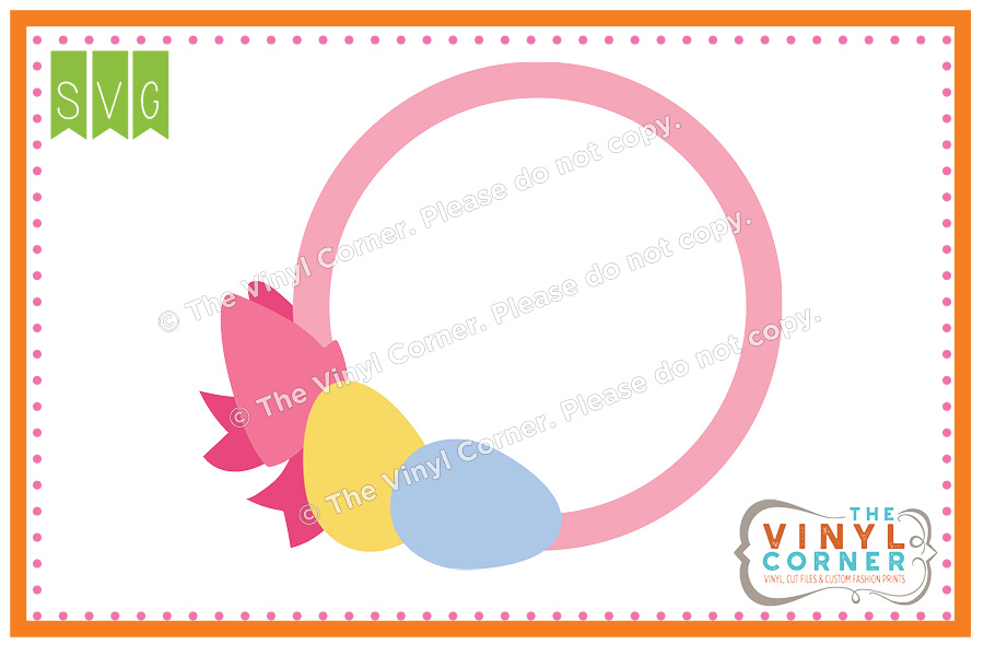 Egg Bow Monogram Frame SVG Clipart Design