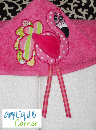 Flamingo Wing Ribbon Applique Design