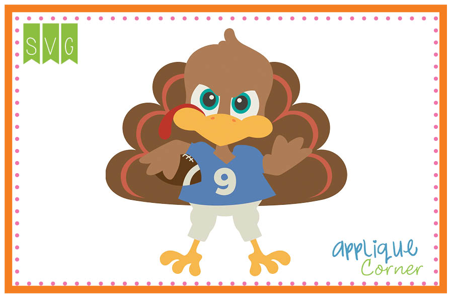 Turkey Football Player Cuttable SVG Clipart