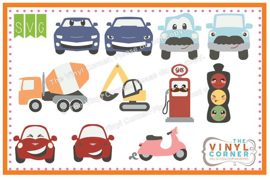 Fun Cars SVG Clipart Design Set