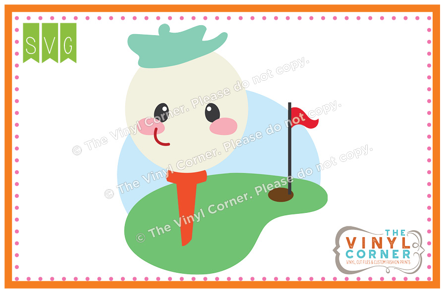 Golf Ball With Face Cuttable SVG Clipart Design