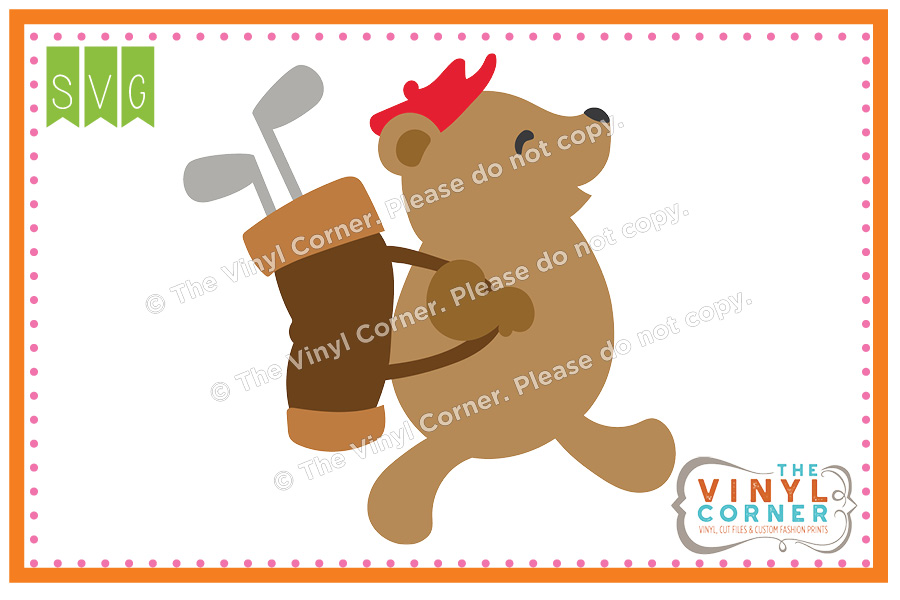 Golf Bear Cuttable SVG Clipart Design