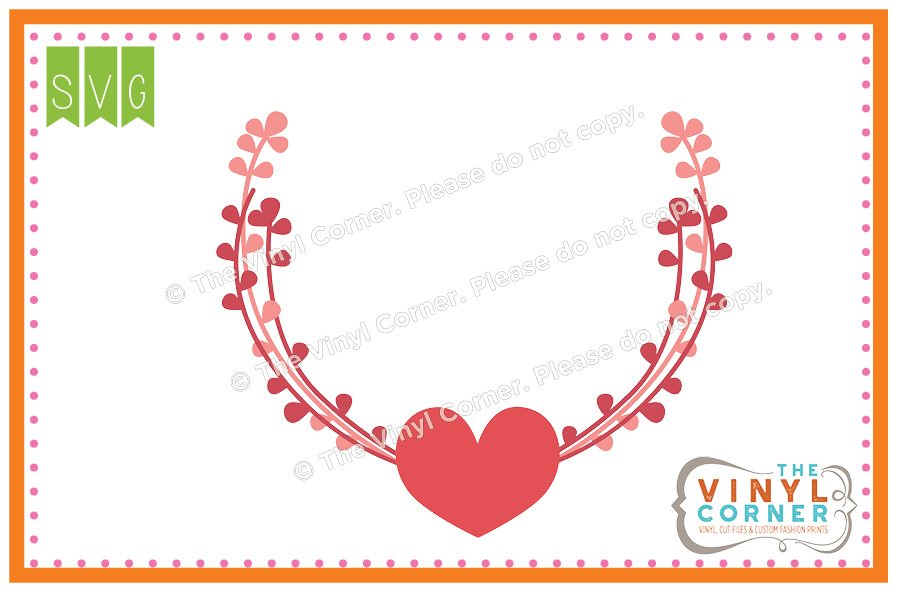 Heart and Laurels Monogram SVG Clipart Design
