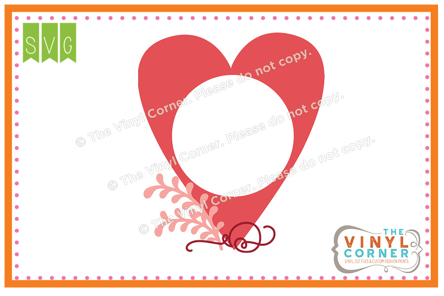 Heart Monogram Frame SVG Clipart Design