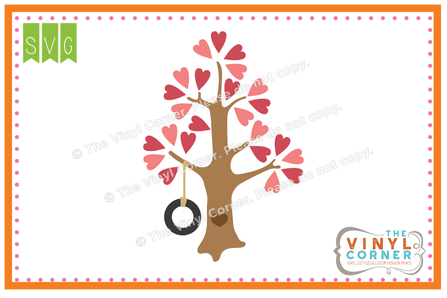 Heart Tree SVG Clipart Design