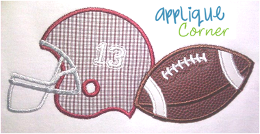 Helmet Football Applique Design