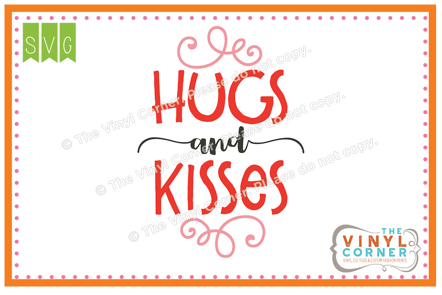 Hugs and Kisses SVG Clipart Design