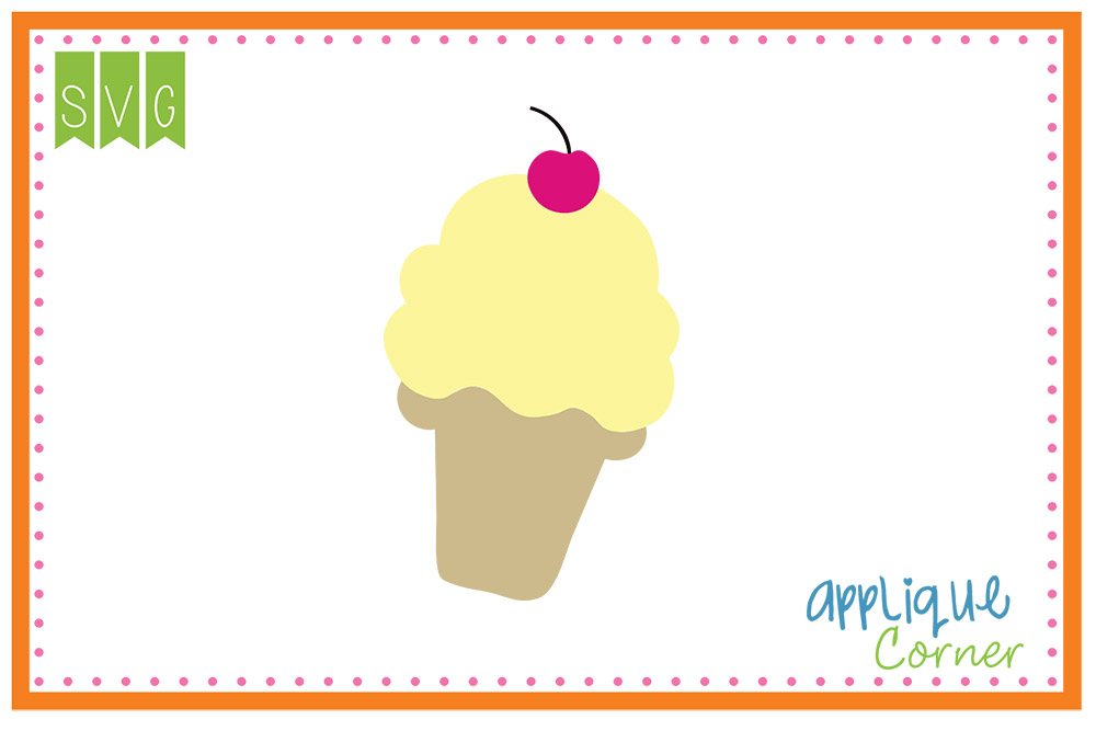 Ice Cream Cone Cuttable SVG Clipart Design