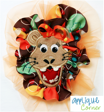Lion Face Girl Nomane Applique Design