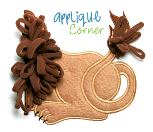 Lion Two Part Back Loops Applique Design