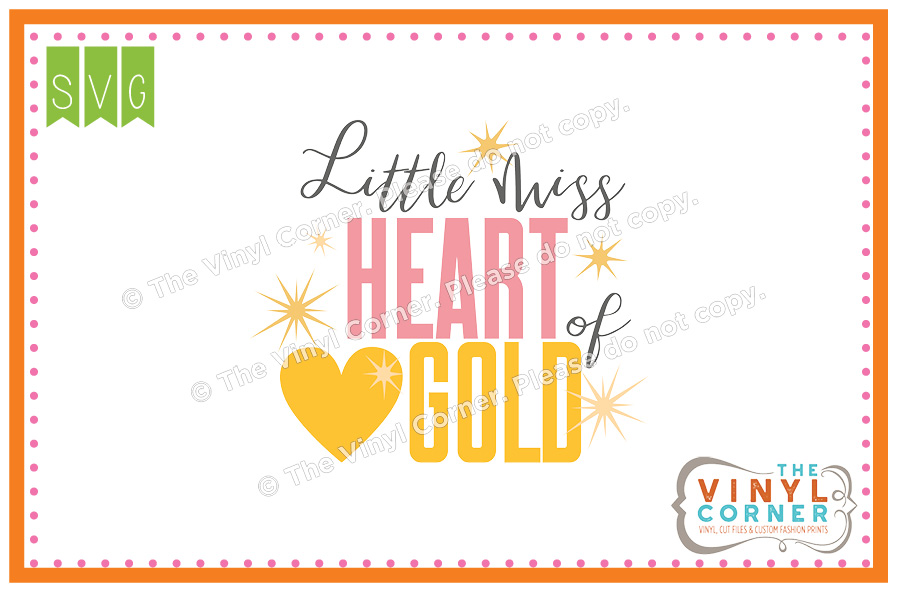 Little Miss Heart of Gold SVG Clipart Design