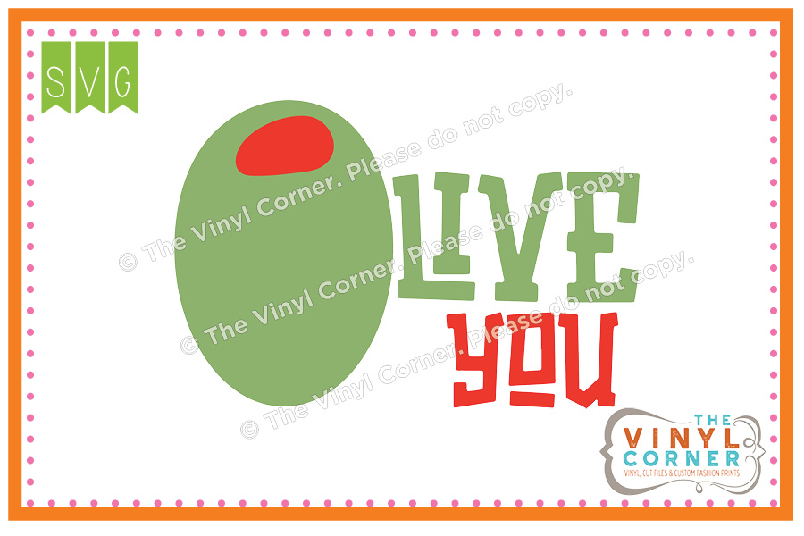 Olive You SVG Clipart Design