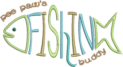 Pee Paw's Fishing Buddy Applique Design
