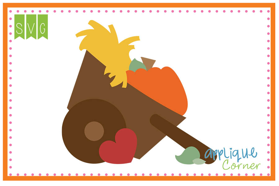 Pumpkin in Wagon Cuttable SVG Clipart