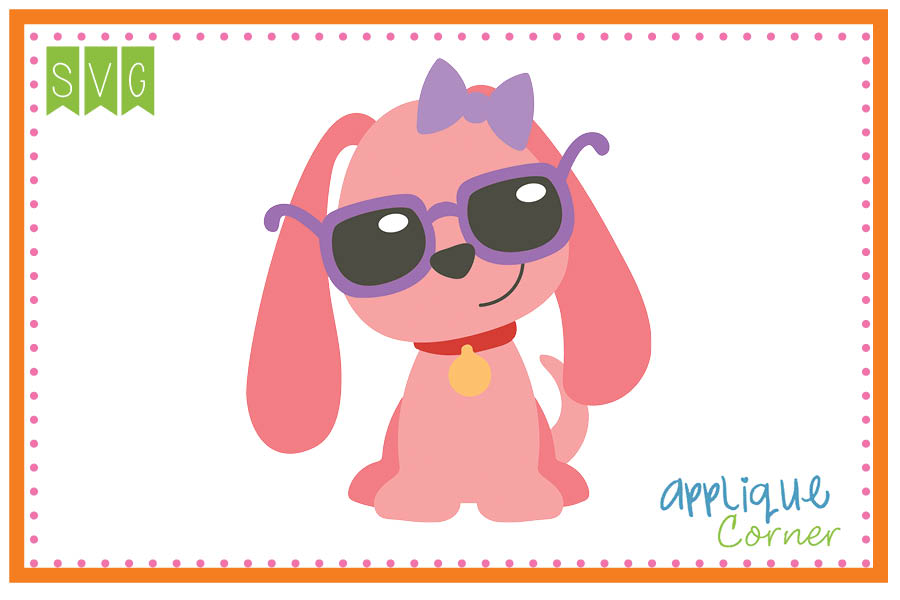 Puppy with Glasses Cuttable SVG Clipart
