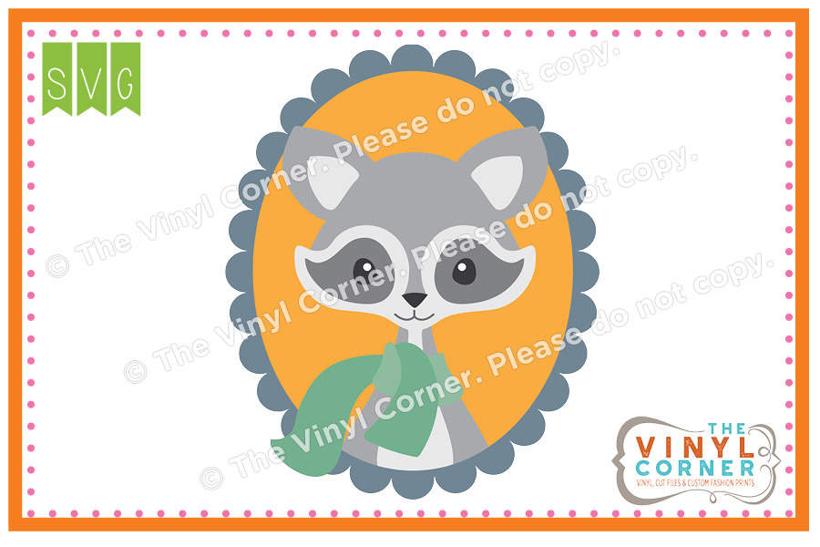 Raccoon in Oval SVG Clipart Design