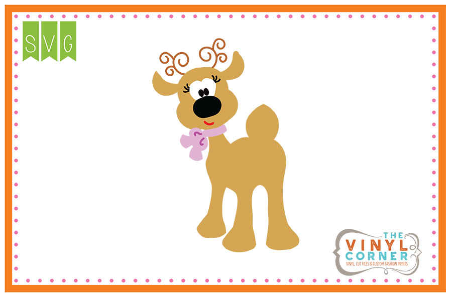 Reindeer Girl Back SVG Clipart Design