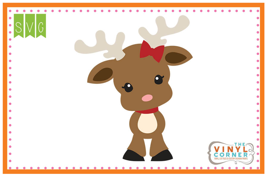 Reindeer Girl Cuttable SVG Clipart Design