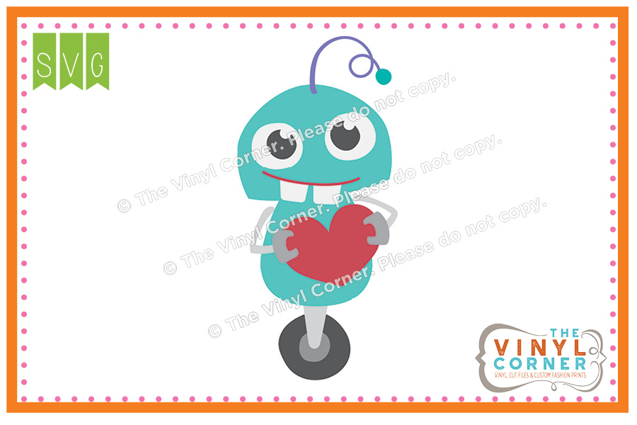 Robot Heart SVG Clipart Design
