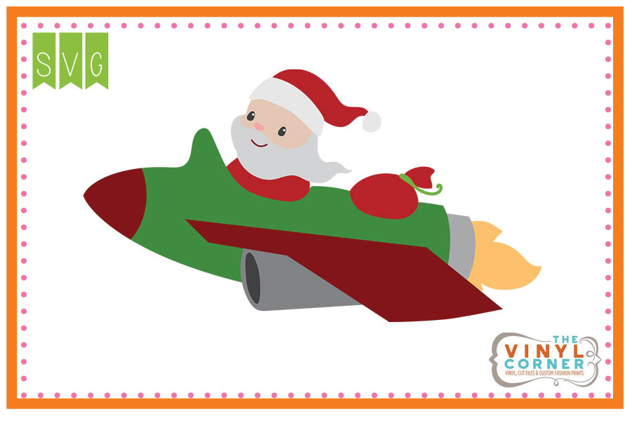 Rocket Santa Cuttable SVG Clipart Design