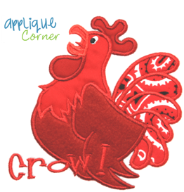 Rooster Crow Applique Design