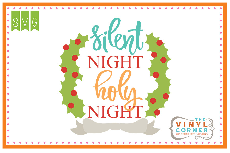 Silent Night Holy Night Cuttable SVG Clipart Design