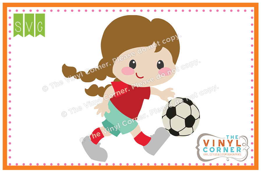 Soccer Girl Cuttable SVG Clipart Design