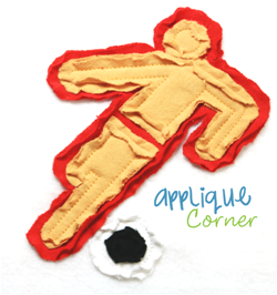 Soccer Silhouette Applique Design