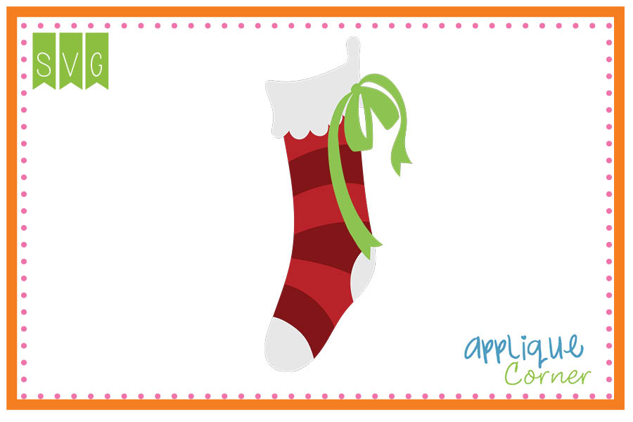 Stocking with Bow Cuttable SVG Clipart Design