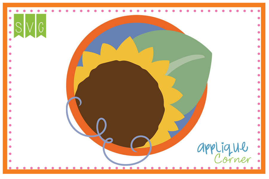 Sunflower Circle Cuttable SVG Clipart