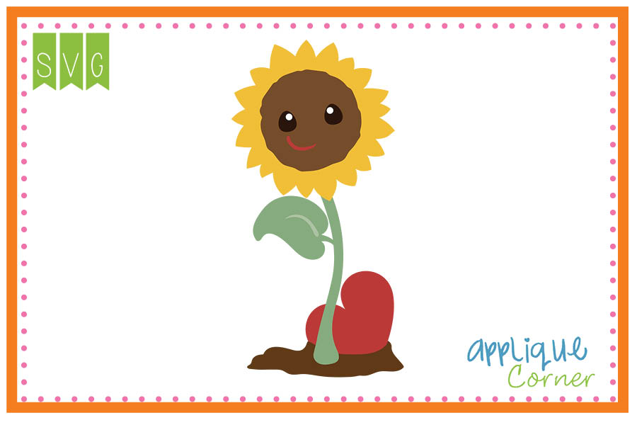 Sunflower Smiling Cuttable SVG Clipart