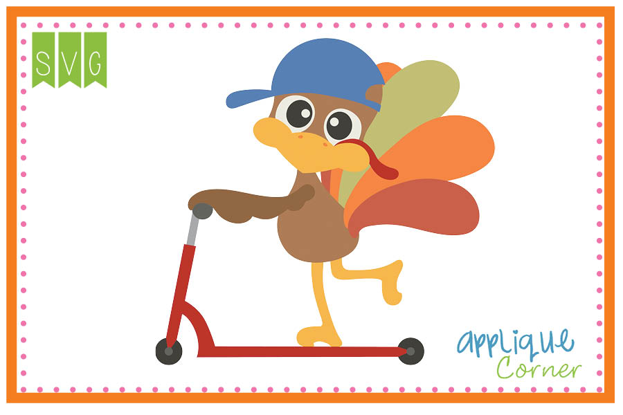 Turkey Scooter Cuttable SVG Clipart