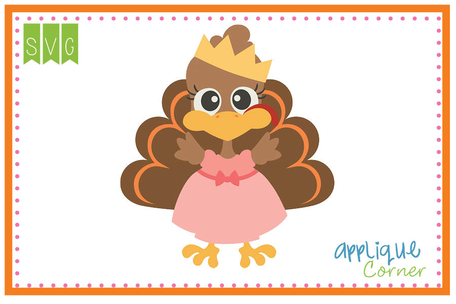 Turkey Princess Cuttable SVG Clipart