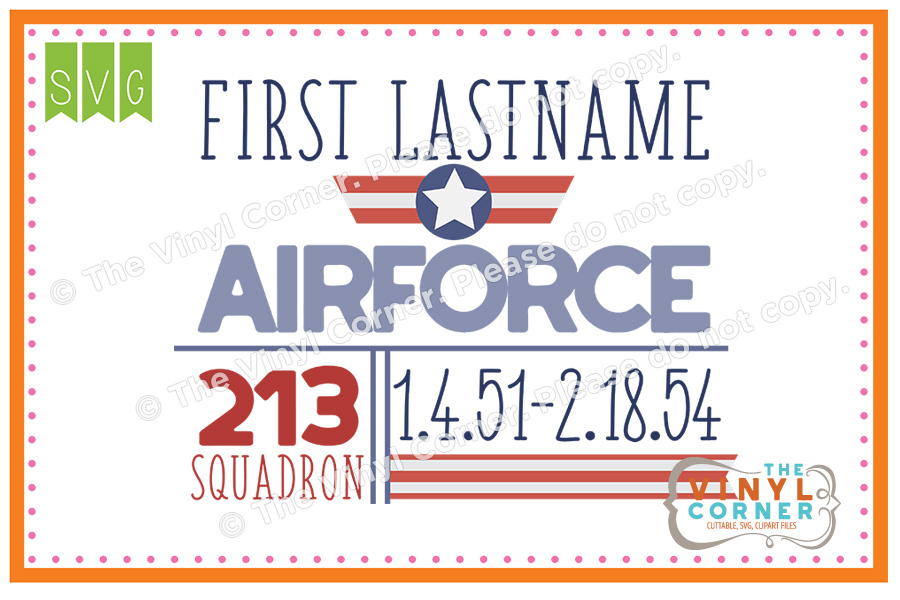 Air Force Subway Memory Cuttable SVG Clipart Design