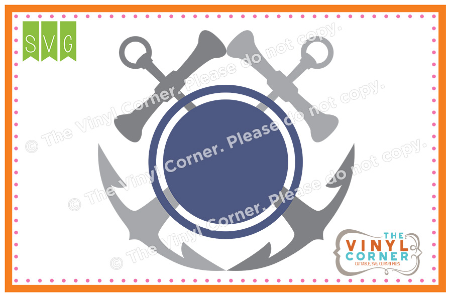 Anchor Monogram Cuttable SVG Clipart Design