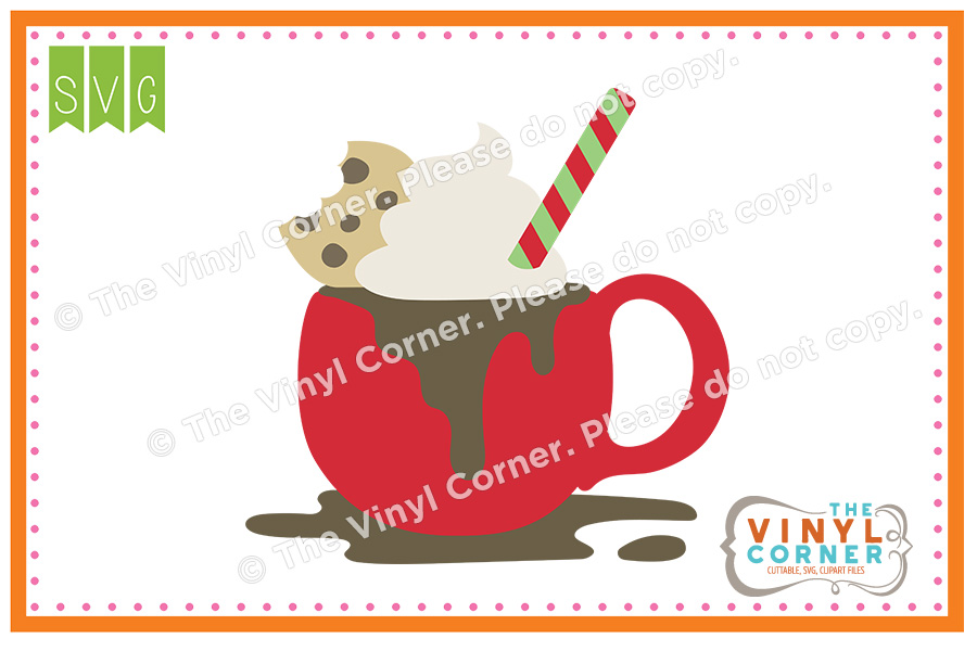 Hot Cocoa Chocolate Chip Cuttable SVG Clipart Design