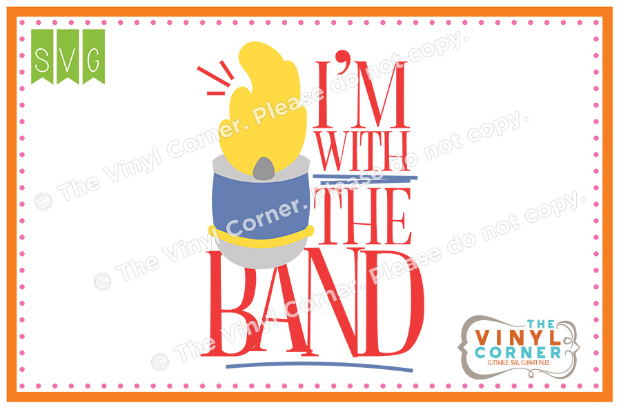 I'm With The Band Cuttable SVG Clipart Design