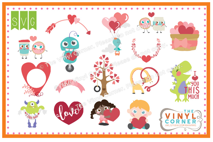 Valentine's Day Set 1 SVG Clipart Design