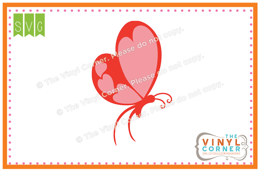Valentine's Day Butterfly SVG Clipart Design