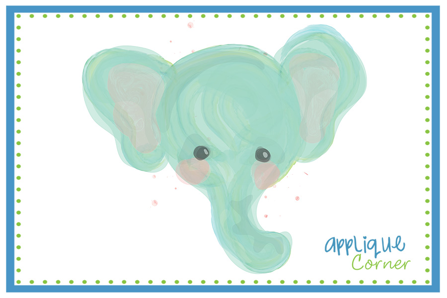 Elephant Face - Watercolor Design